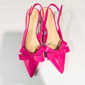 Marc Fisher Pink Slingback Heels with Bow Detail